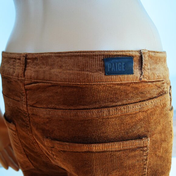 PAIGE Chestnut Colette Crop Flare Corduroy Pants / 29 - Picture 8 of 14